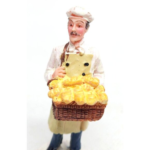 Vintage Rare  Lemax Baker With Basket Of Bread Figurine Home Décor Shelf Sitter - Picture 6 of 11